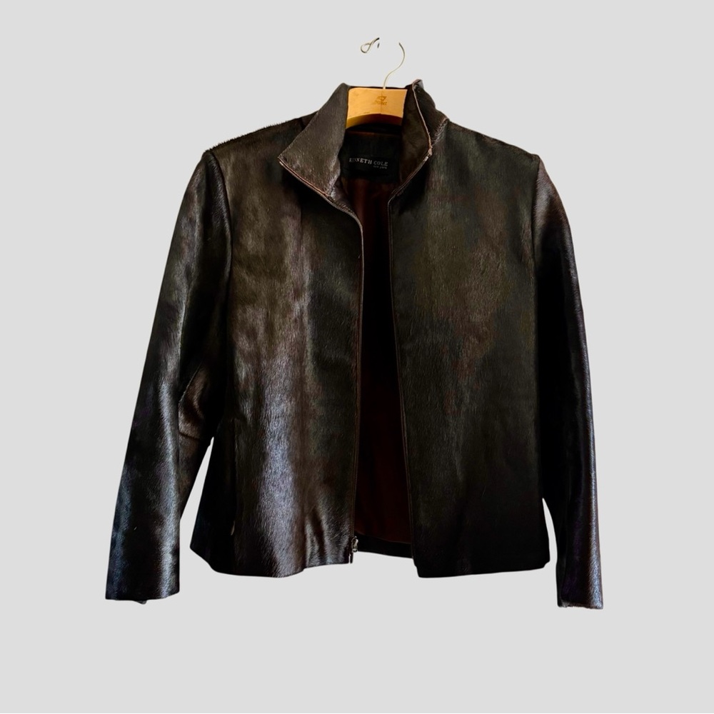 Glam Western Haircalf Jacket in Rich Chocolate Brown